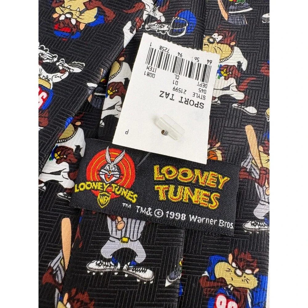 Looney Tunes Sport Taz Baseball Necktie NWT Warner Bros Novelty Tie VTG 1998